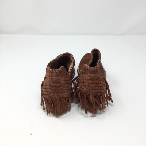 Seychelles Cowboy Cognac Brown Suede Fringe Boots - Picture 4 of 5